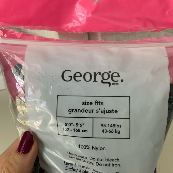 GEORGE Pantyhose Black Pack of 4 BRAND NEW Women’s Size 95-145 pounds 5’0”- 5’6” - Picture 6 of 6